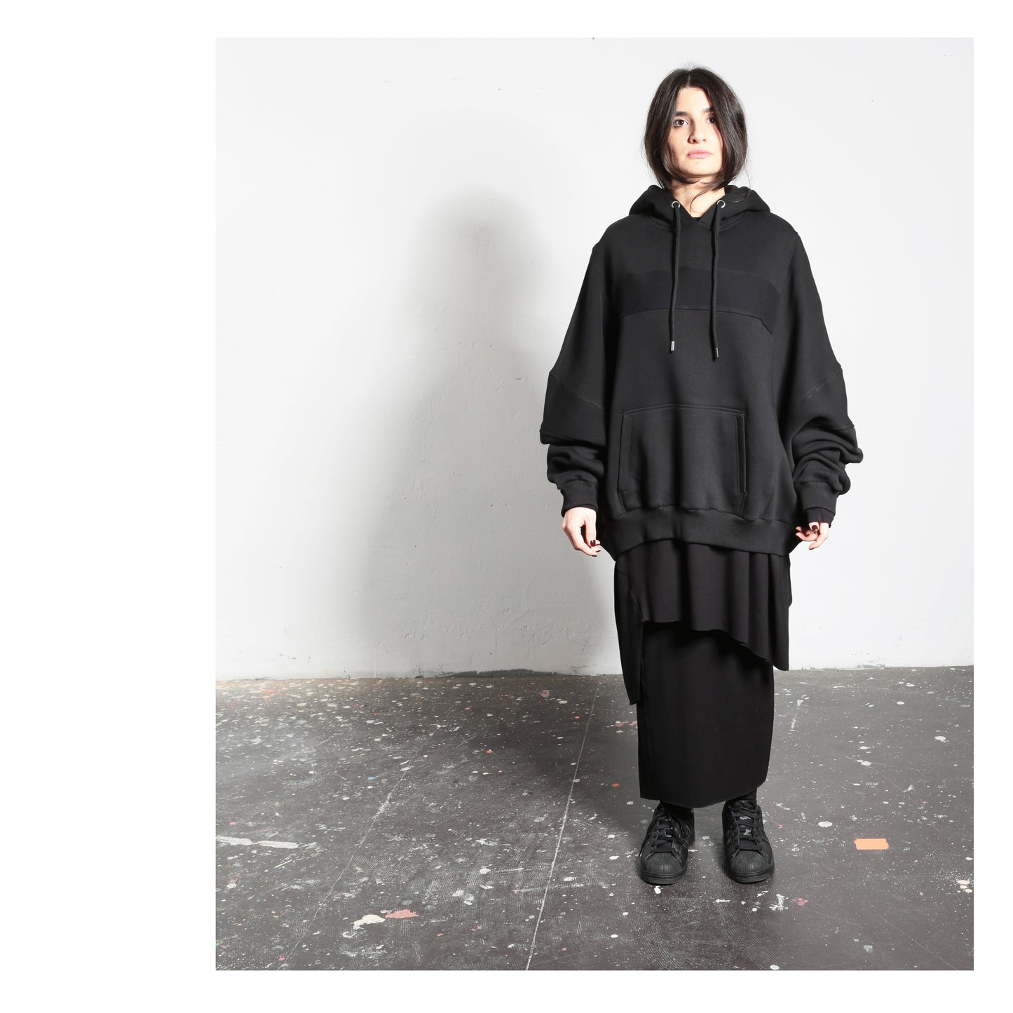 Wide Hoodie 15-2002 woman black