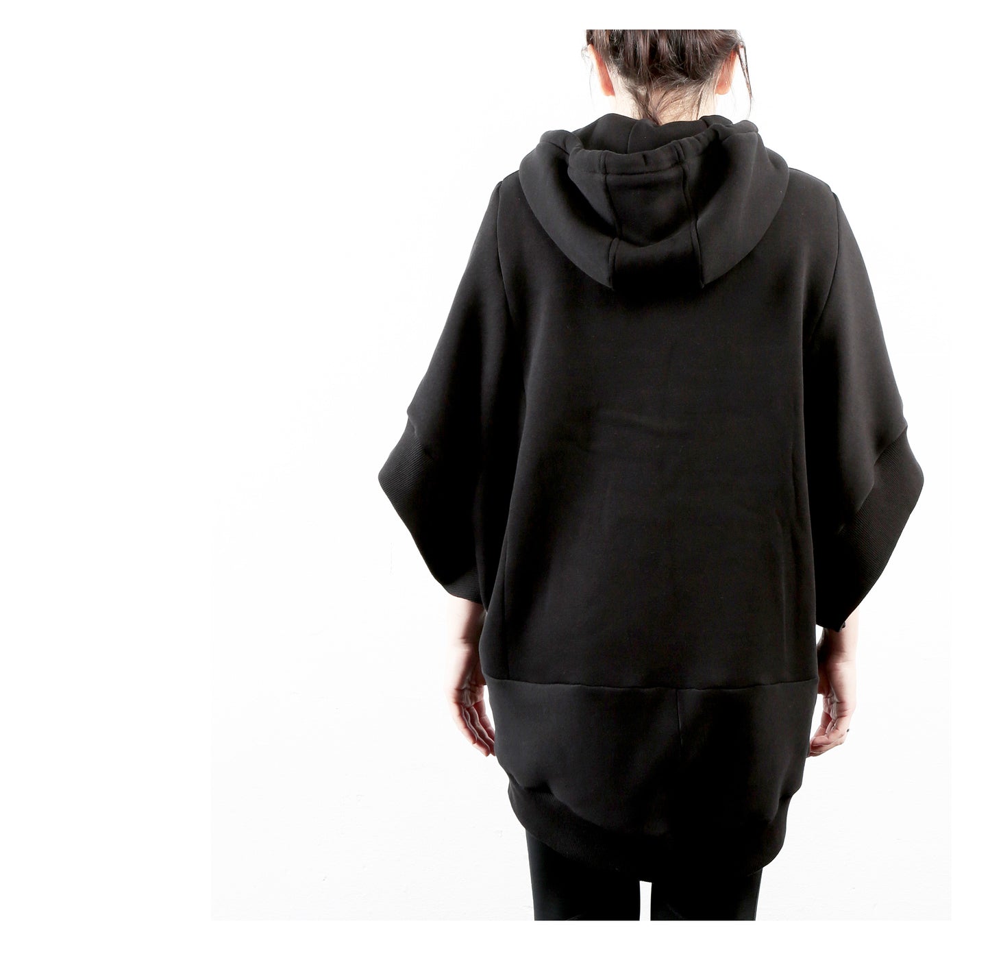 Poncho Hoodie 15-2004 woman black