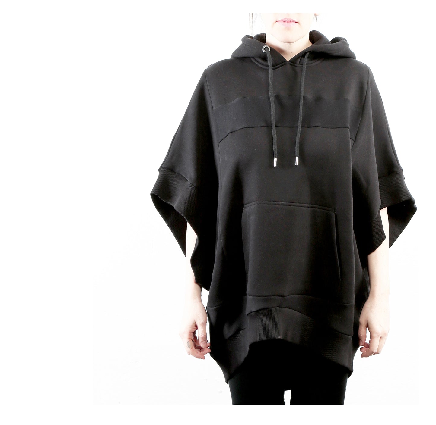 Poncho Hoodie 15-2004 woman black