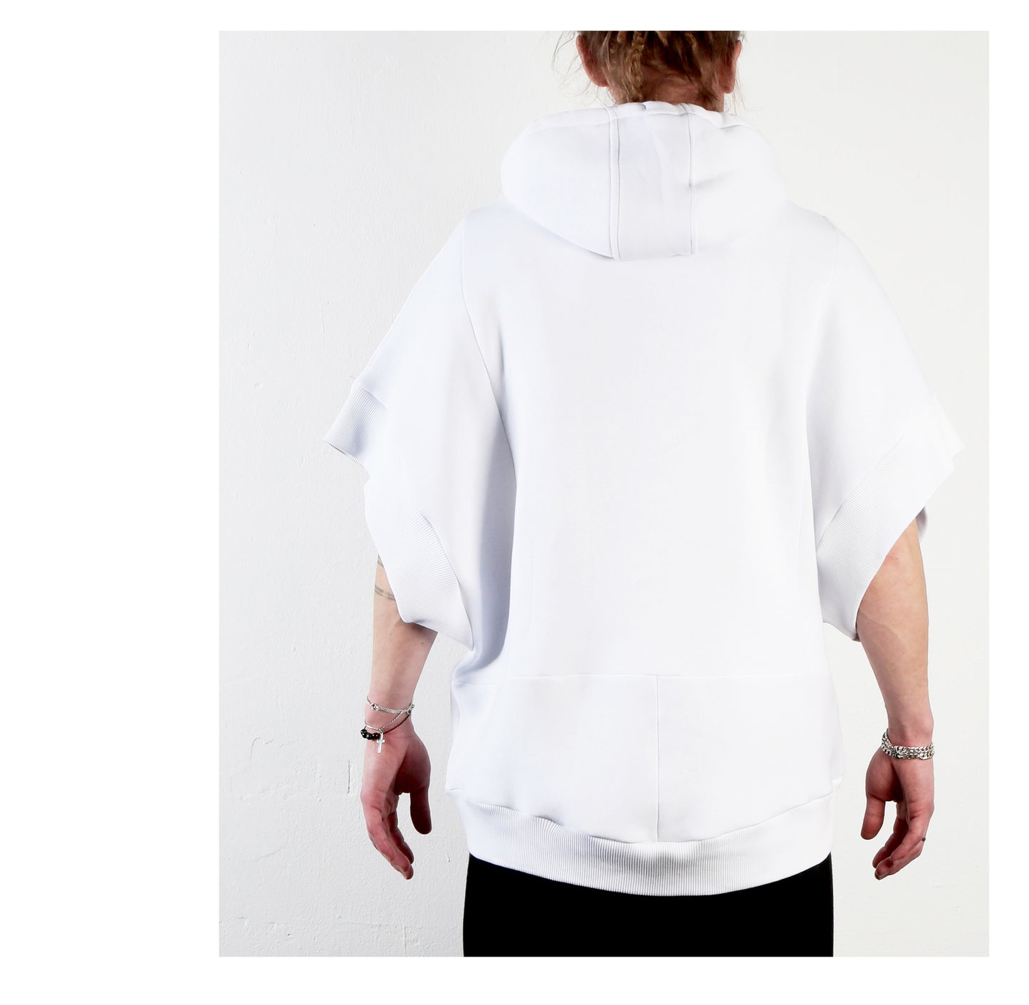 Poncho Hoodie 15-2004 man white