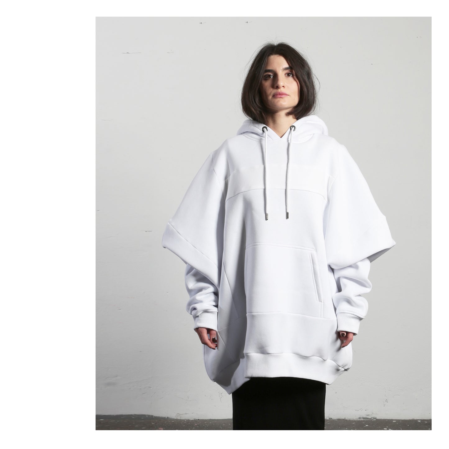 Super Wide Hoodie 15-2001 woman white