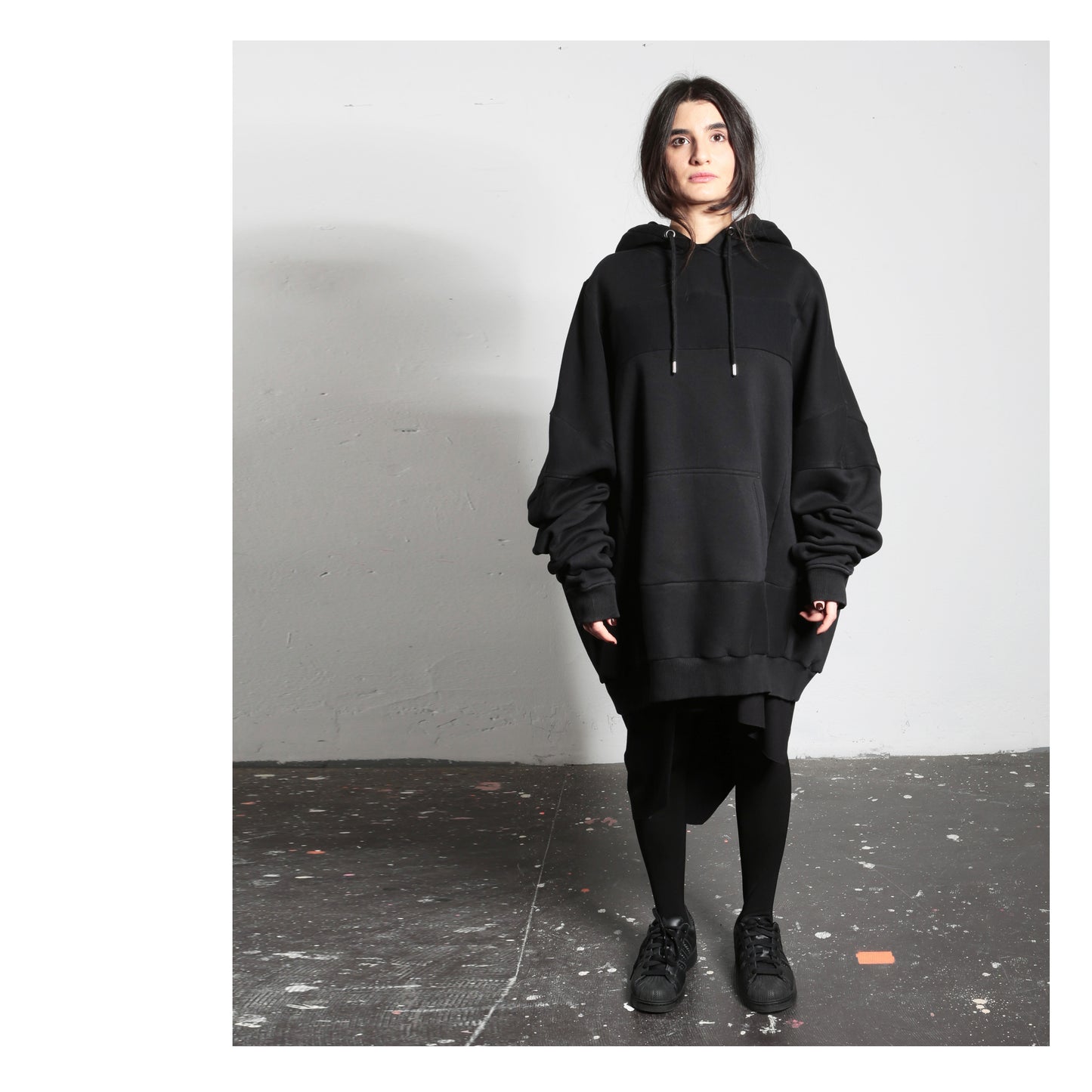 Super Wide Hoodie 15-2001 woman black