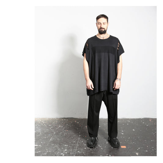 Tunuk T-Shirt Distressed 16-1001  man black