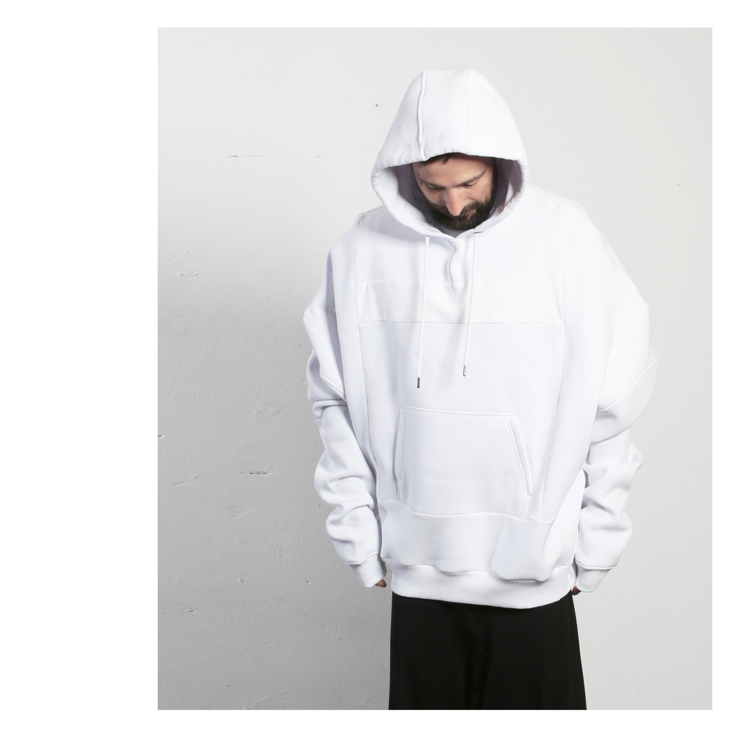 Super Wide Hoodie 15-2001 man white