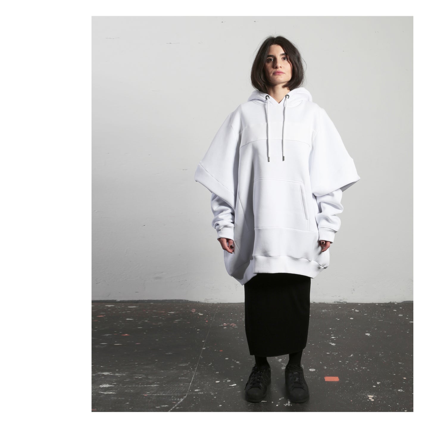 Super Wide Hoodie 15-2001 woman white