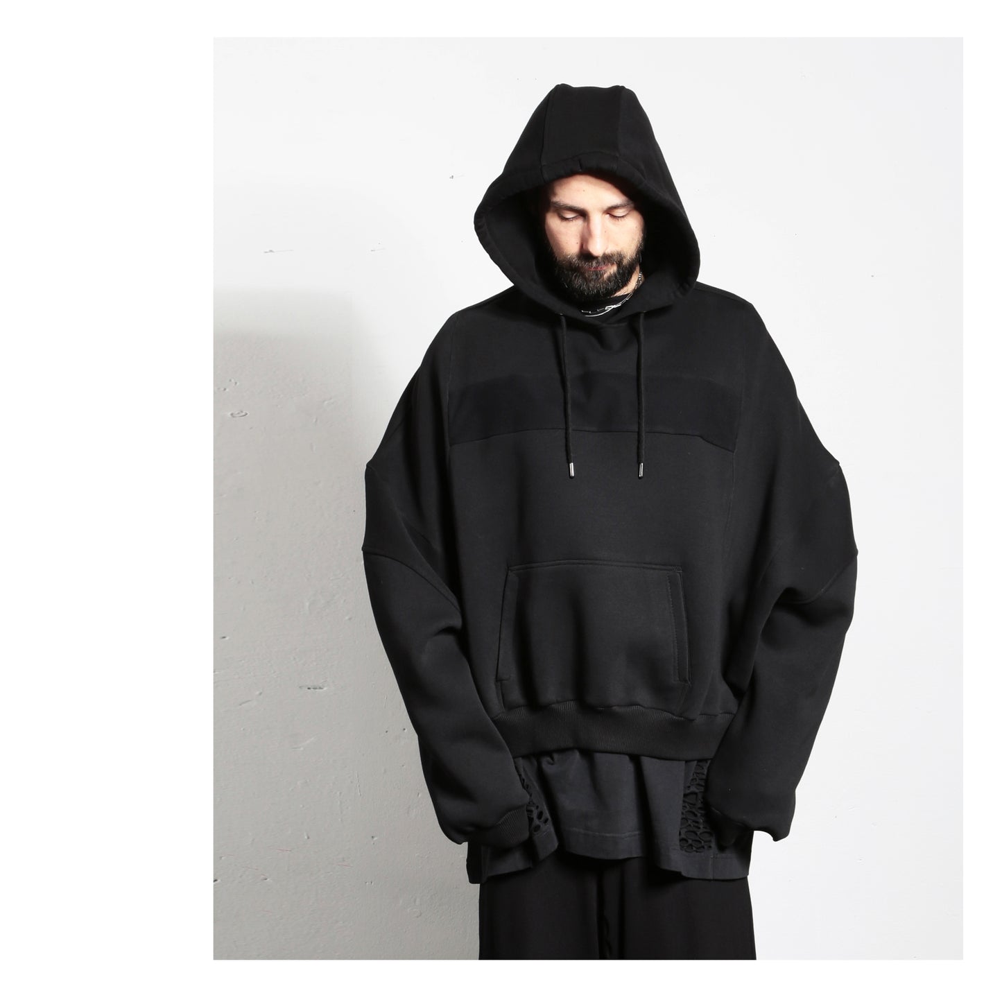 Wide Hoodie 15-2002 man black