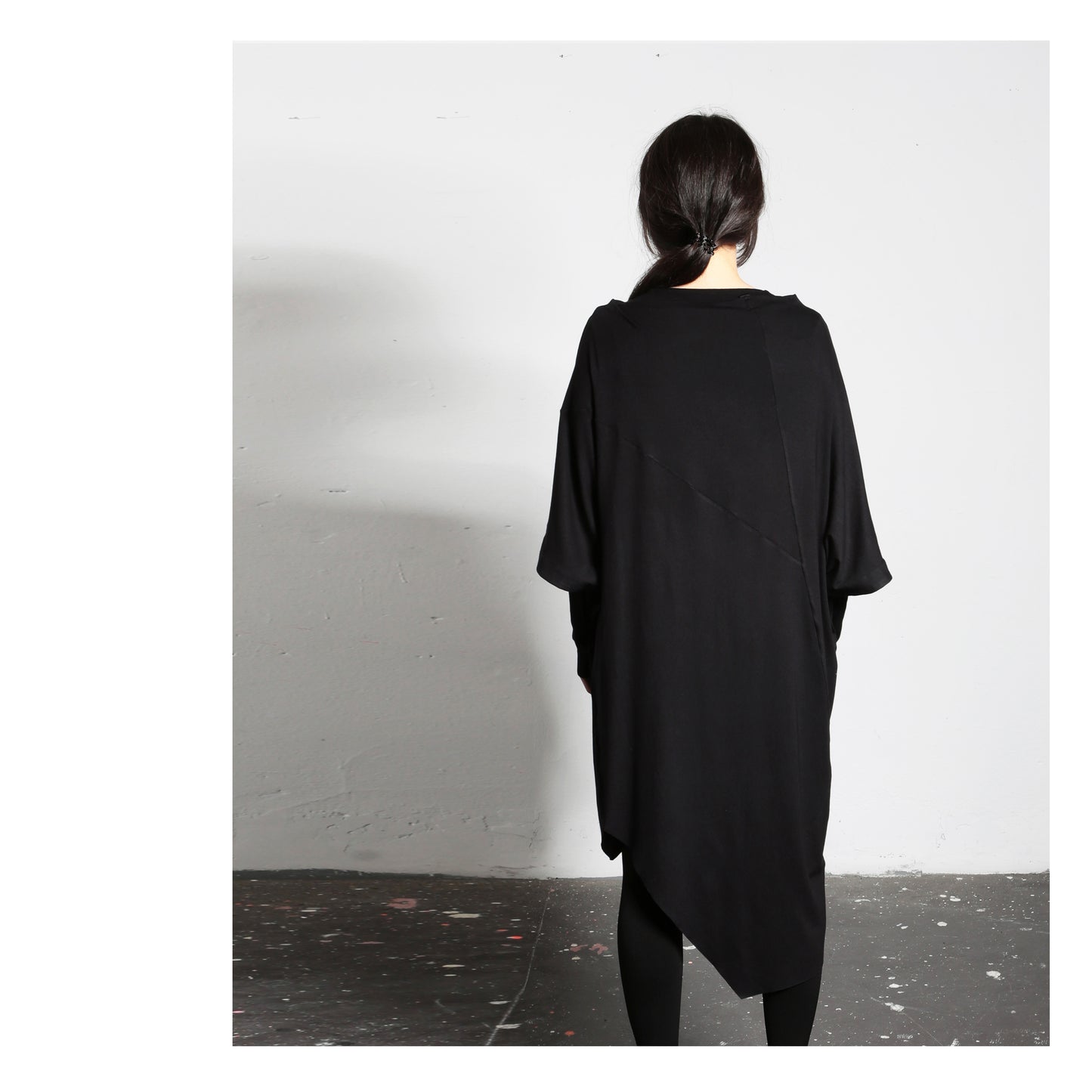 Asymetric Dress 16-0009  woman black