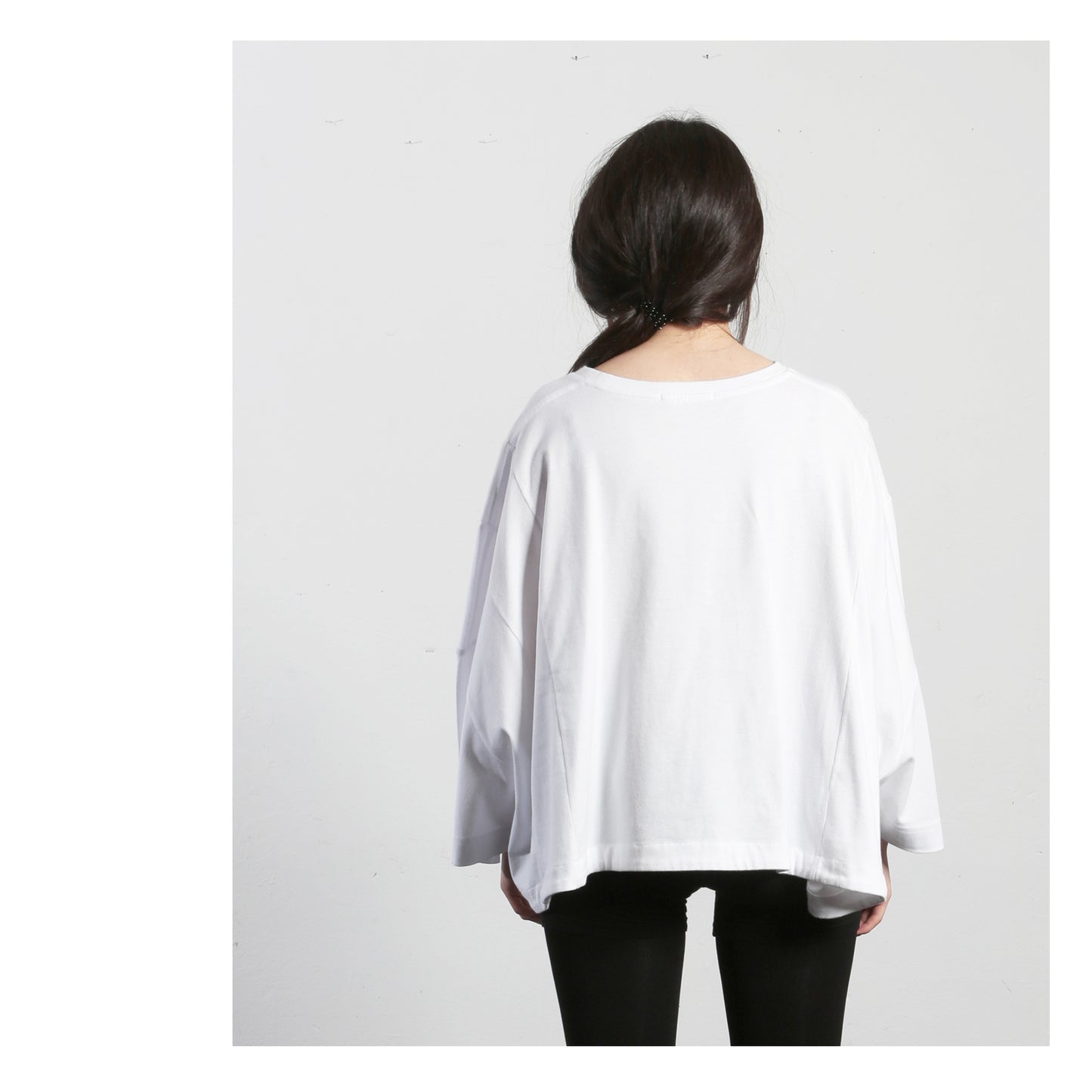 Cropped Tunik T-Shirt 16-1002 woman white
