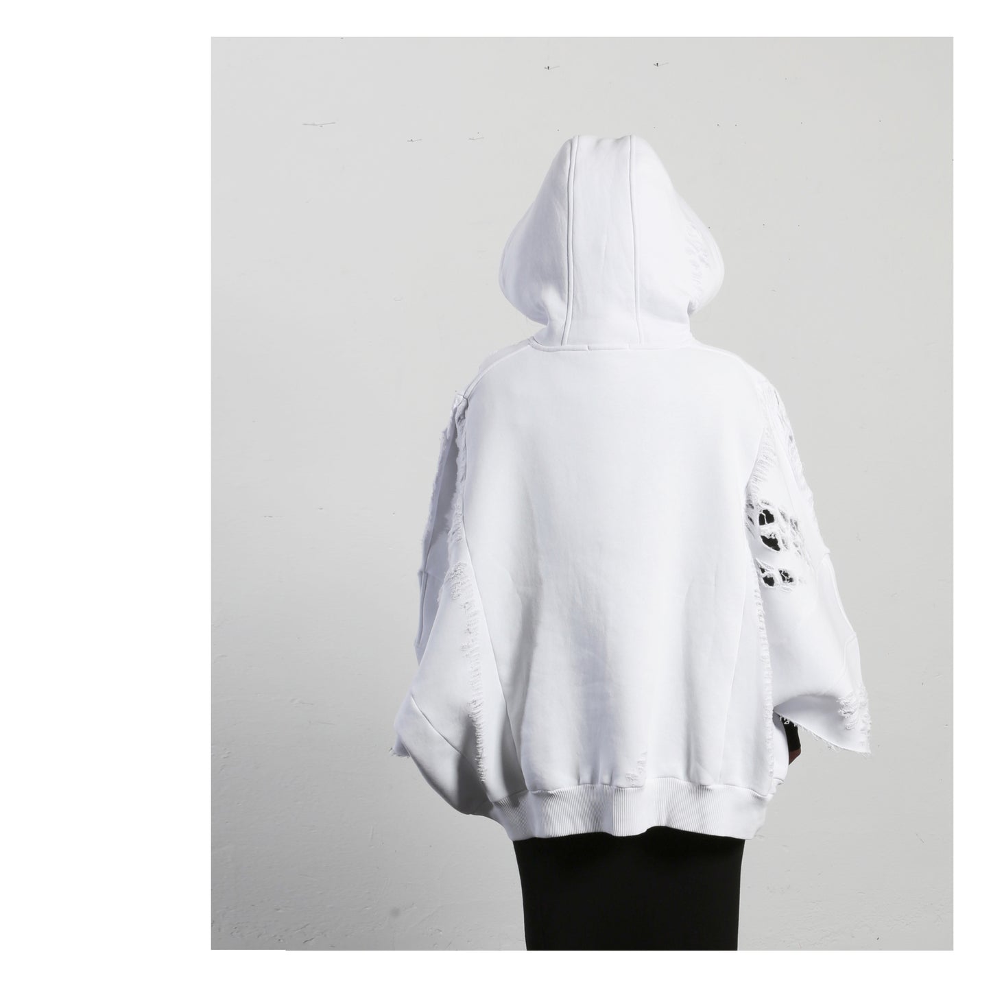 Hoodie Distressed 16-2001 woman white