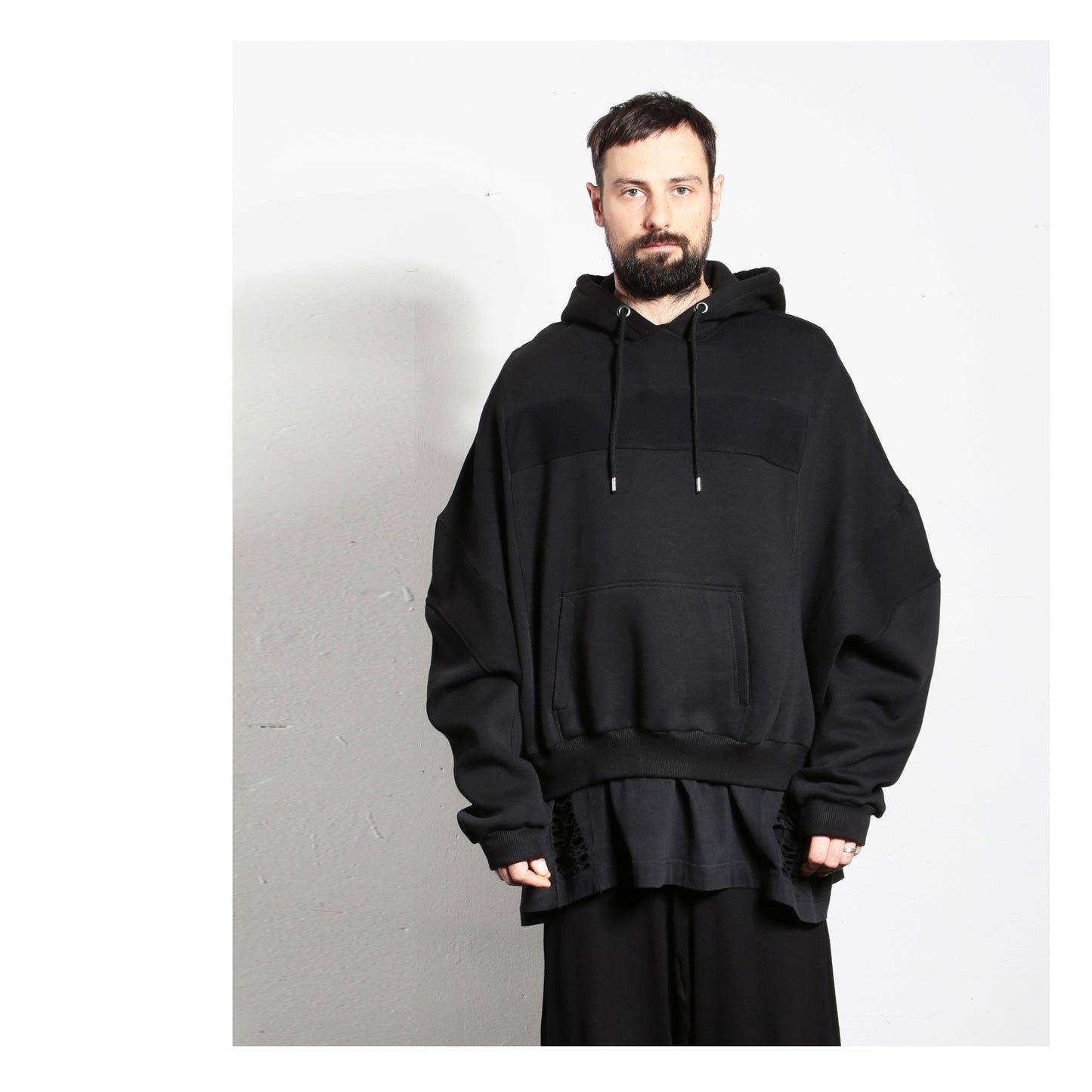 Wide Hoodie 15-2002 man black