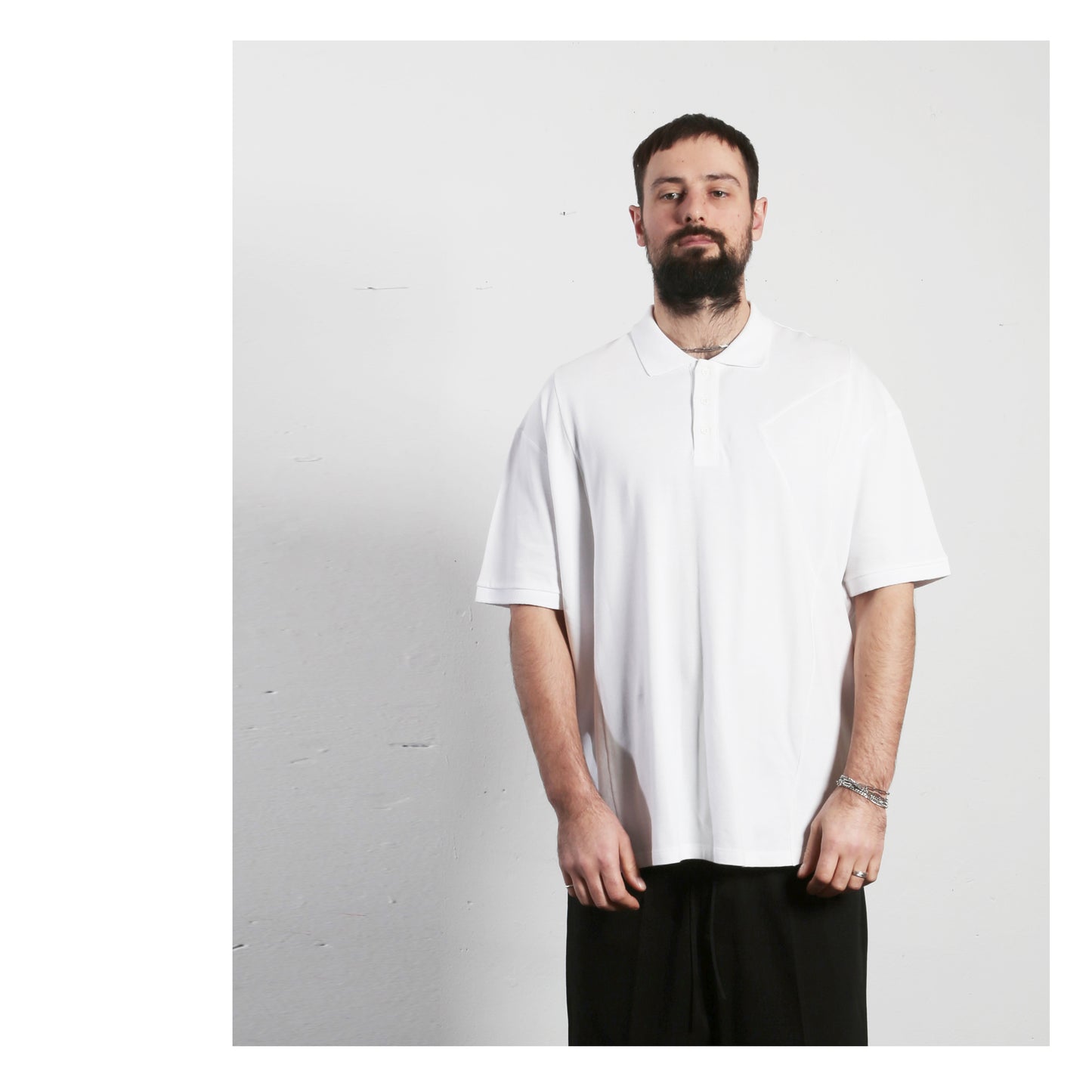 Wide T Polo 15-1002 man white