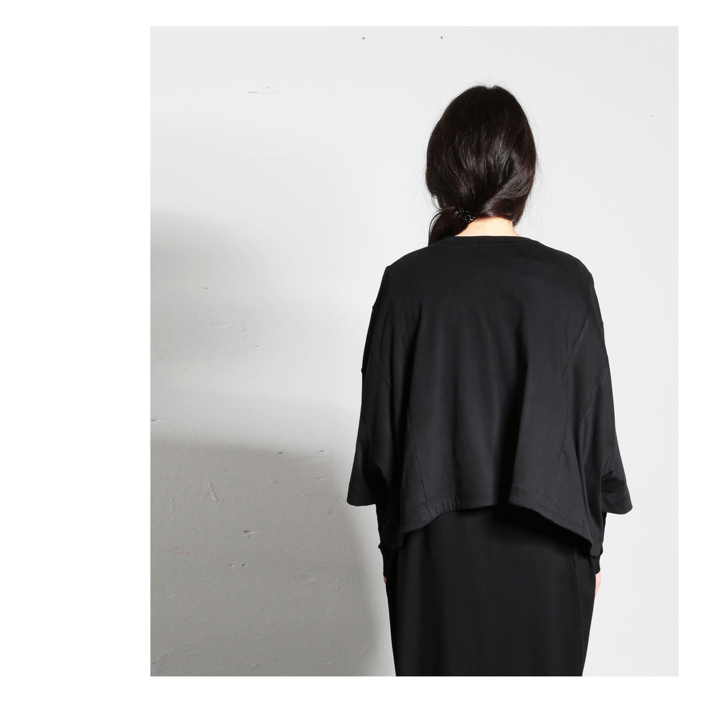 Cropped Tunik T-Shirt 16-1002 woman black